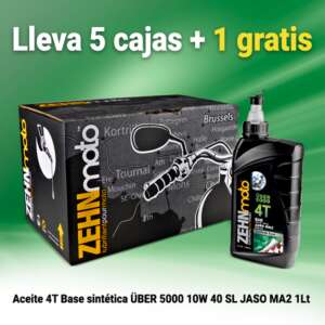 5 Cajas Aceite Zehnmoto 4t 10w40 Semi Sintetico Con 12+1 Caja Igual Con 12 Gratis