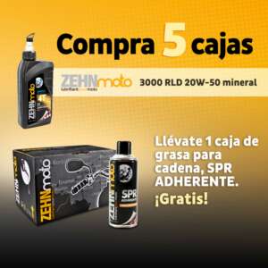 5 Cajas Aceite Zehnmoto Mineral 20w50 Con 12+1 Caja Con 12 Grasa Para Cadena Gratis