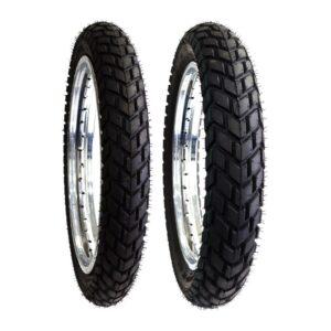 Jgo. Llantas BTRubber para Moto DP 60-40 Tube Type 90/90-19 y 110/90-17 BTR 923