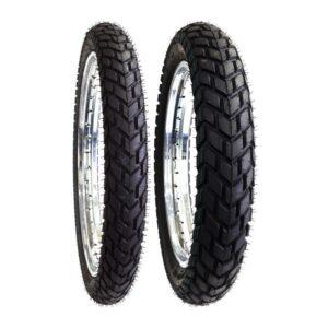 Jgo. Llantas BTRubber para Moto DP 60-40 Tube Type 90/90-21 y 120/90-18 BTR 923