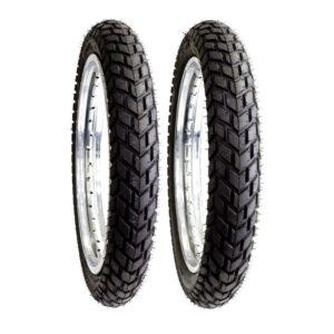 Jgo. Llantas BTRubber para Moto DP 60-40 Tube Type 2.75-18 y 90/90-18 BTR 923